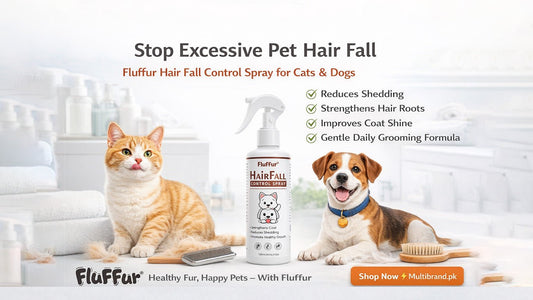 Fluffur Hair Fall Control Spray for Cats and Dogs – Pet Grooming Solution
