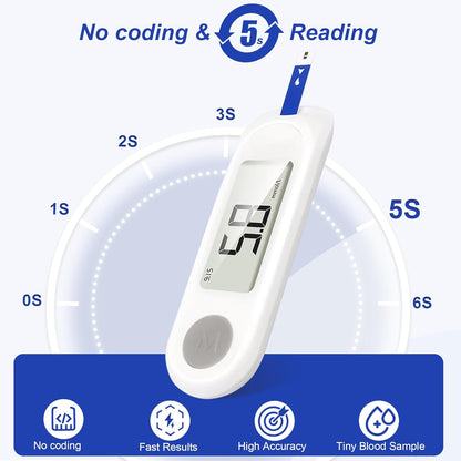 Blood Glucose Monitor Kit – Accurate Digital Glucometer for Home Testing loji