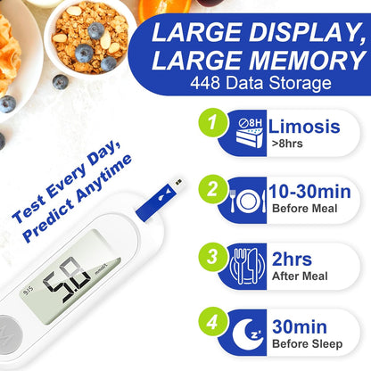 Blood Glucose Monitor Kit – Accurate Digital Glucometer for Home Testing loji