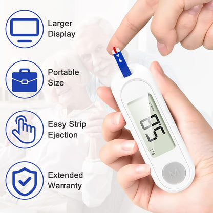 Blood Glucose Monitor Kit – Accurate Digital Glucometer for Home Testing loji