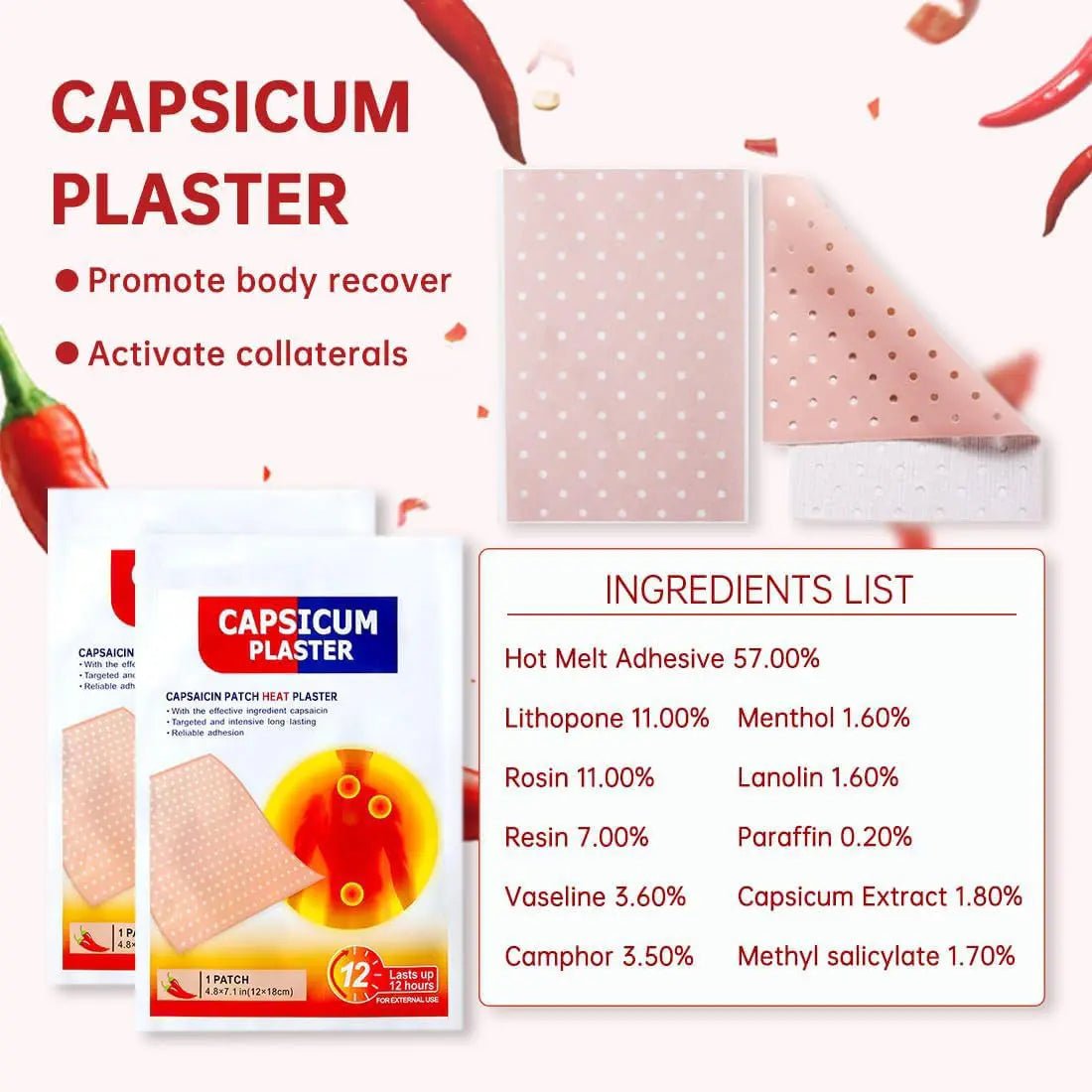 Capsicum Plaster 5 Pcs Pain Relief Patch loji