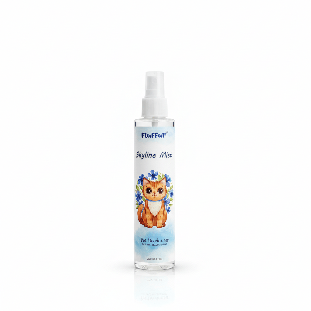 Fluffur Pet Deodorizer Anti-Bacterial Spray – Premium Fragrance for Cats & Dogs Fluffur