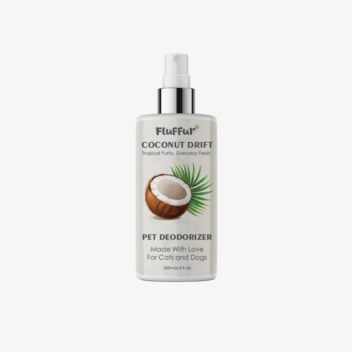 Fluffur Pet Deodorizer – Peach Bliss / Coconut Drift / Watermelon Splash / Strawberry Kiss | Long-Lasting Fruity Freshness | Pet-Safe Odor Neutralizer for Cats & Dogs | 200ml loji