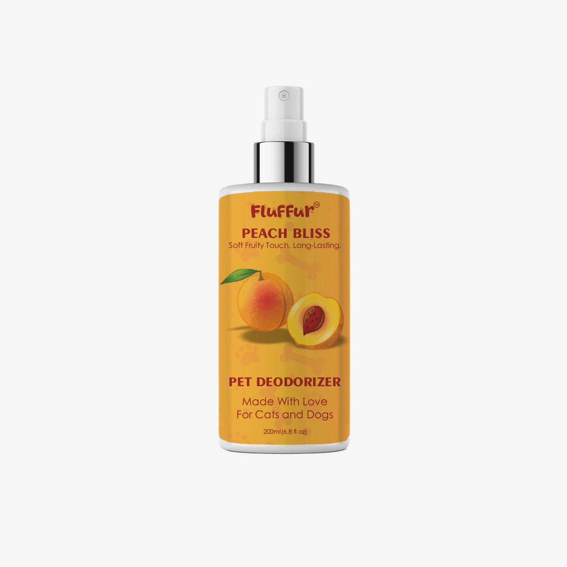 Fluffur Pet Deodorizer – Peach Bliss / Coconut Drift / Watermelon Splash / Strawberry Kiss | Long-Lasting Fruity Freshness | Pet-Safe Odor Neutralizer for Cats & Dogs | 200ml loji