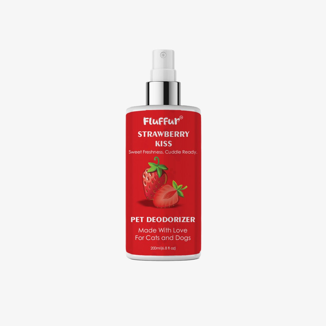 Fluffur Pet Deodorizer – Peach Bliss / Coconut Drift / Watermelon Splash / Strawberry Kiss | Long-Lasting Fruity Freshness | Pet-Safe Odor Neutralizer for Cats & Dogs | 200ml loji