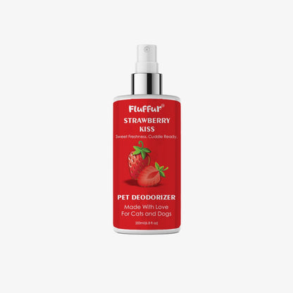 Fluffur Pet Deodorizer – Peach Bliss / Coconut Drift / Watermelon Splash / Strawberry Kiss | Long-Lasting Fruity Freshness | Pet-Safe Odor Neutralizer for Cats & Dogs | 200ml loji