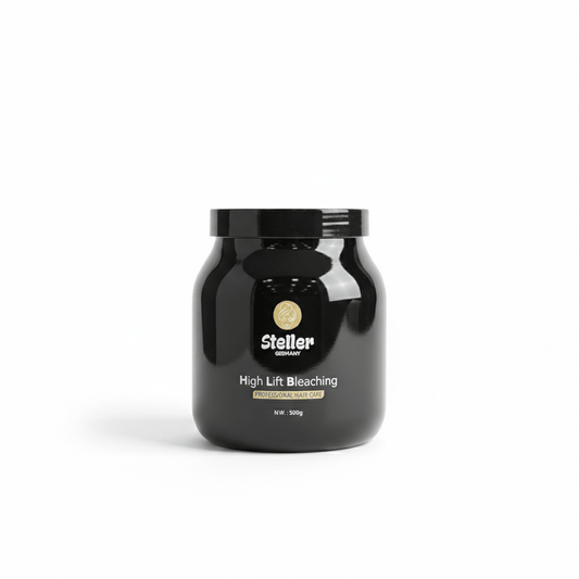 Black container of Steller High Lift Bleaching on a white background